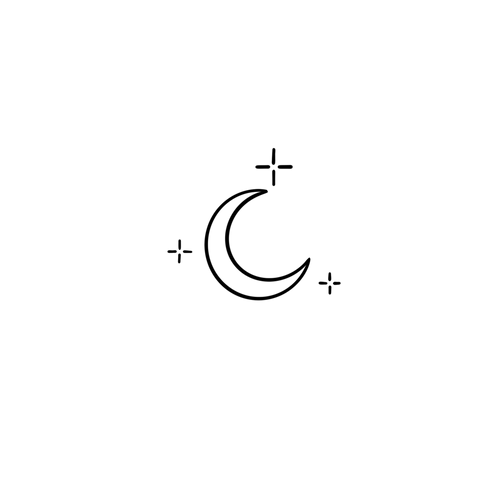 tatouage petite lune en noir design epure et symbolique