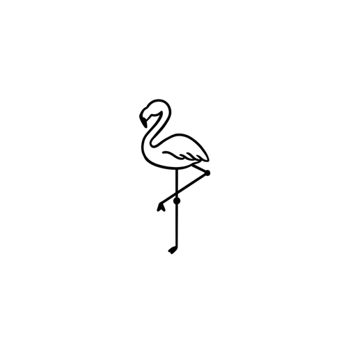 Flamant rose minimaliste