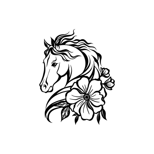 Cheval fleur
