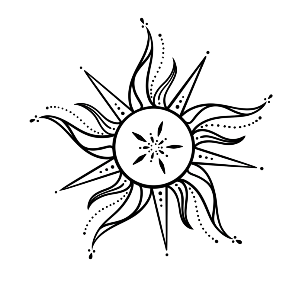 Tatouage soleil avec étoile