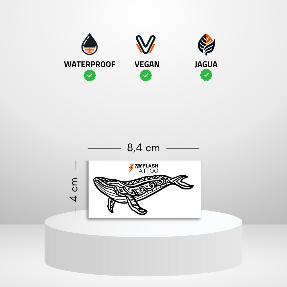 Tatouage baleine maori avec motif mandala