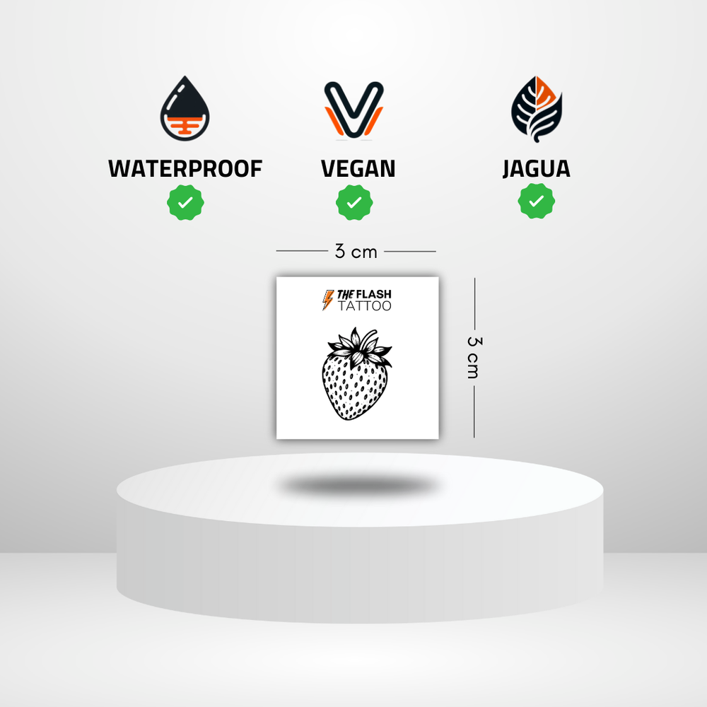 tatouage fraise minimaliste