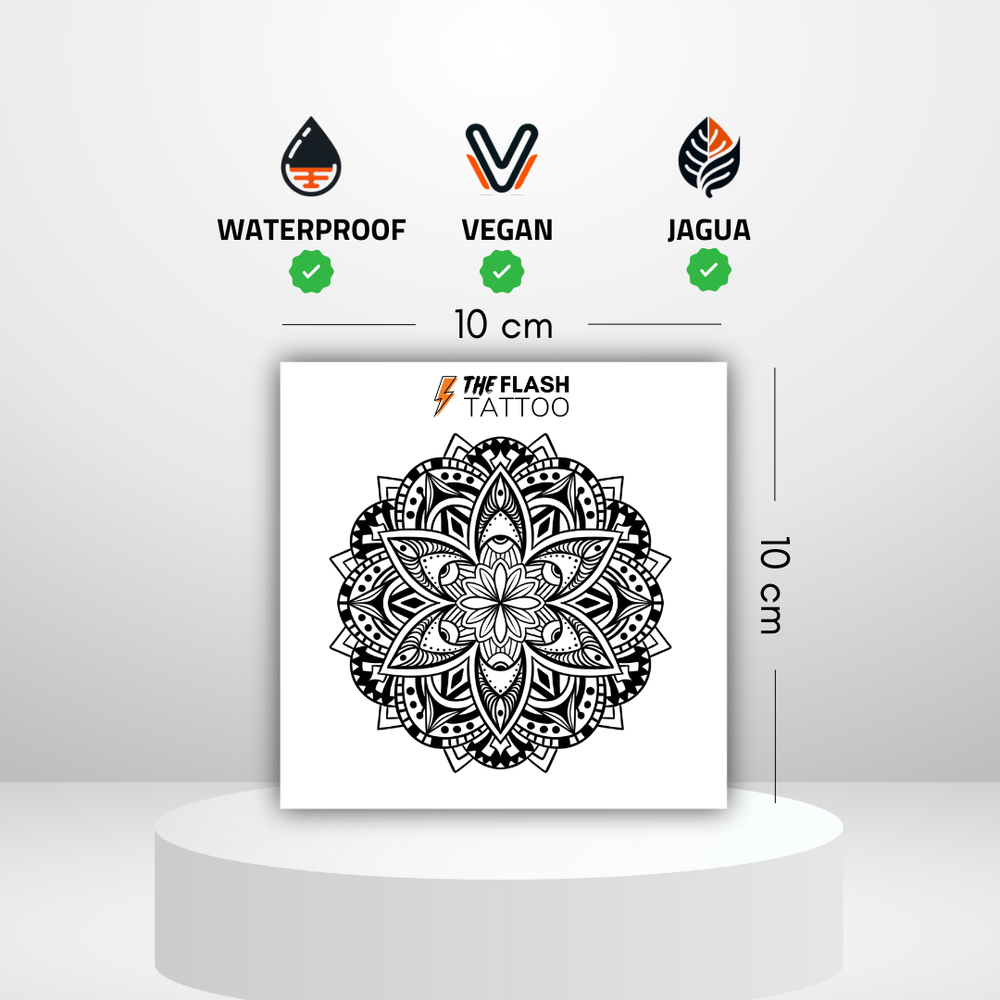 Tatouage mandala grand format idéal pour bras et cheville