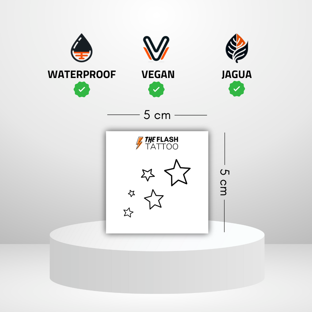 Tatouage etoile en pluie d'étoiles minimaliste