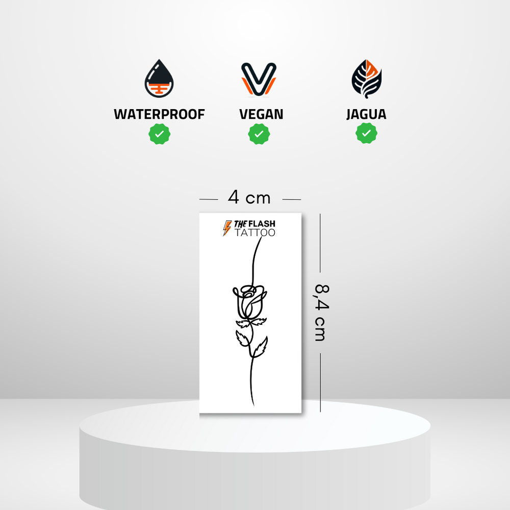 Tatouage rose en une seule ligne féminin pour femme