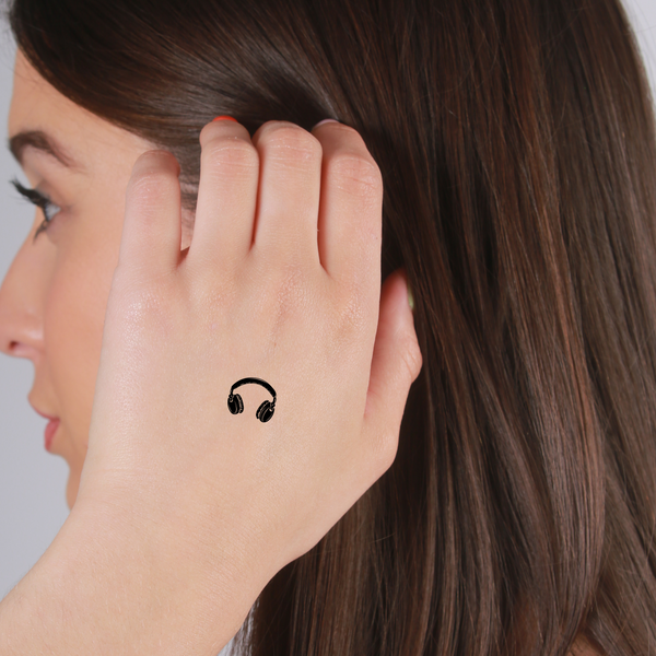 My love for music tattoo behind my ear. | Music tattoos, Love music tattoo, Headphones  tattoo