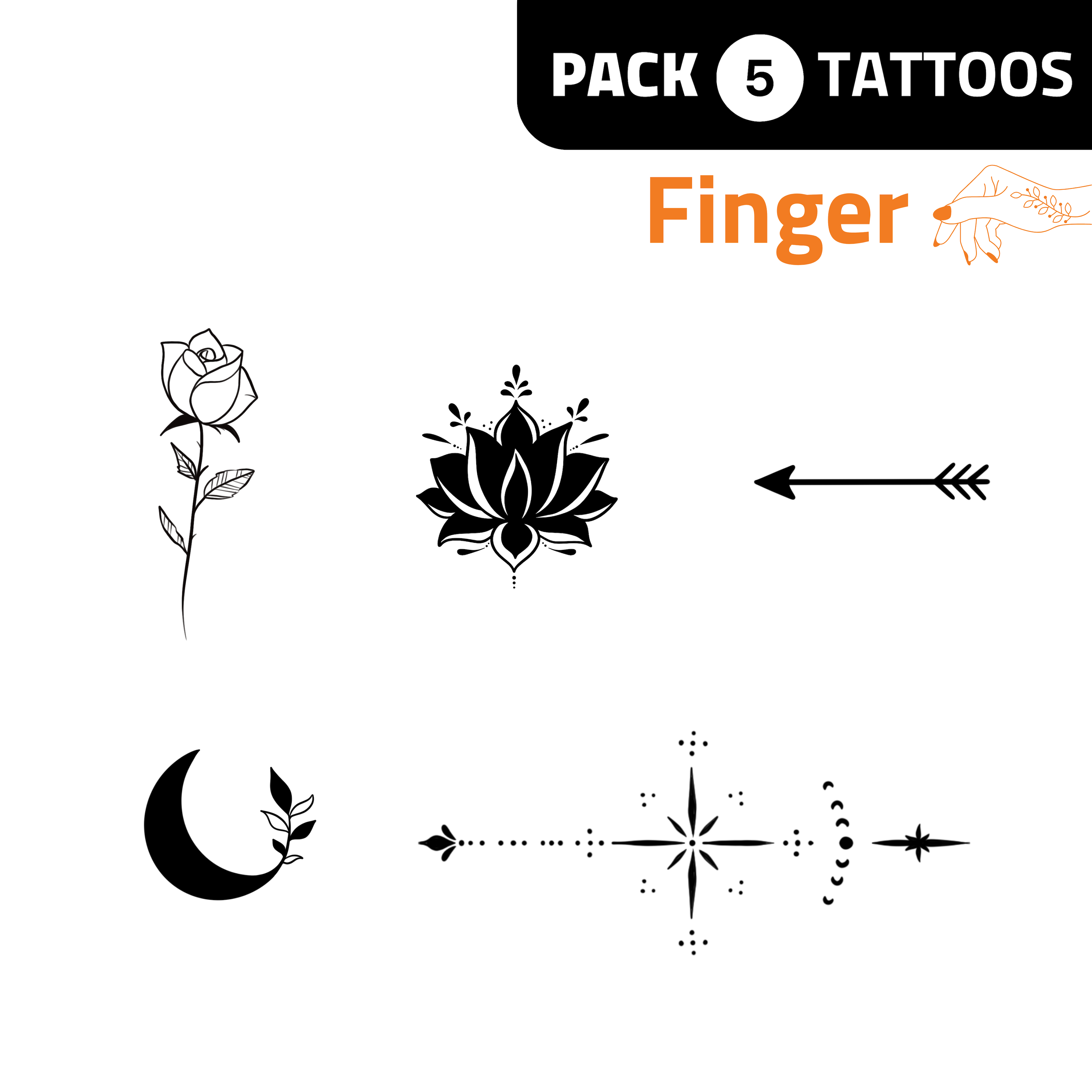 Gold, Blue, Black and Silver Flash Tattoo Finger Tattoo - Etsy