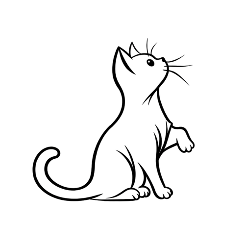 Tatouage chat de profil mignon