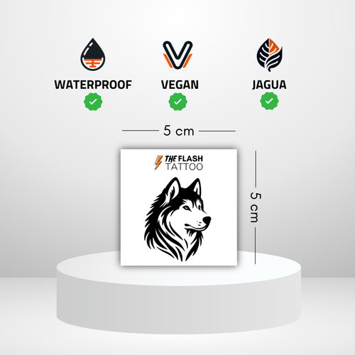 Tatouage ephemere husky