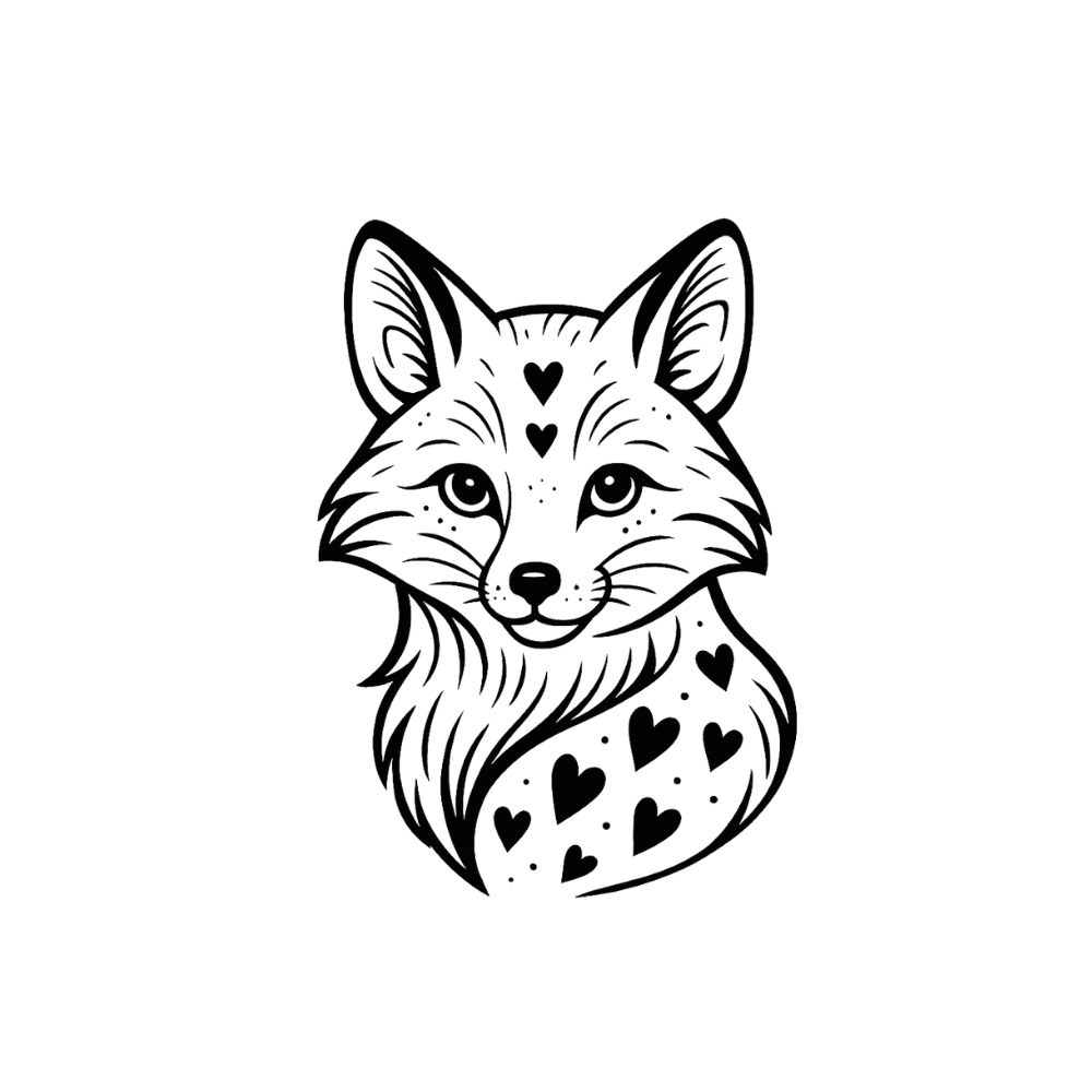 Tatouage renard avec coeur