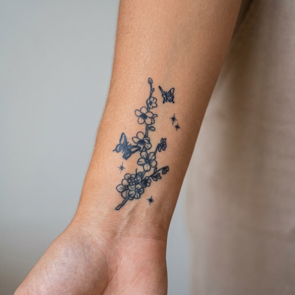 Tatouage cerisier magique pour femme faux tatouage ete au jagua realiste et longue duree