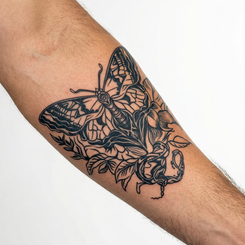 Tatouage homme papillon viril