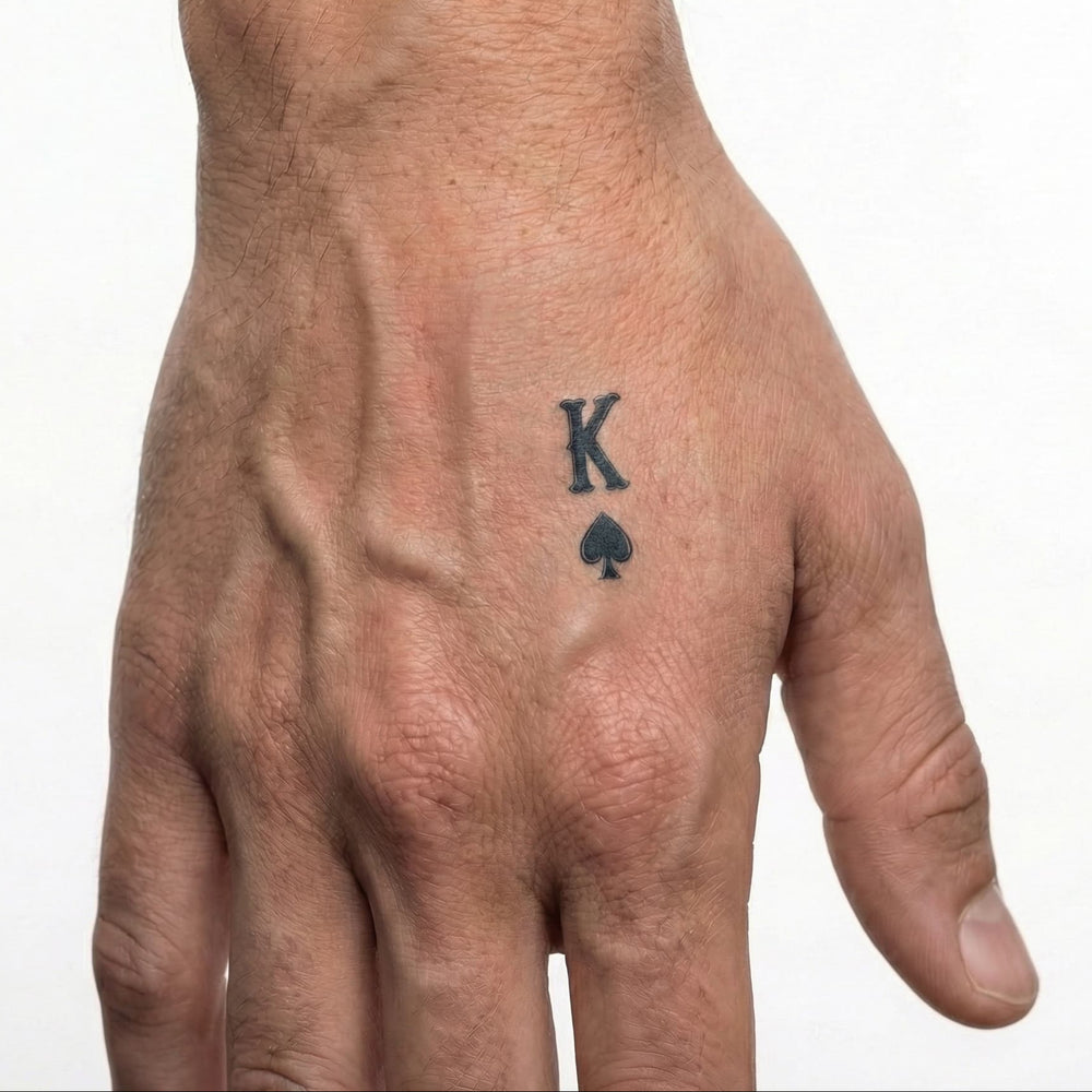 Tatouage homme roi de pique réaliste longue durée