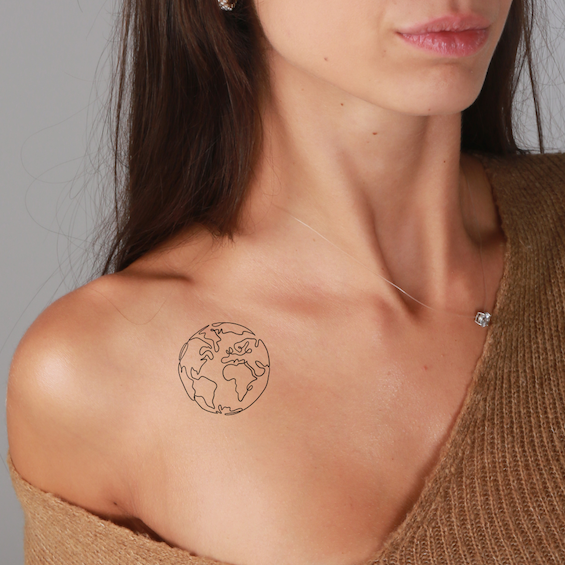 Tatouage mappemonde Terre The Flash Tattoo — free download