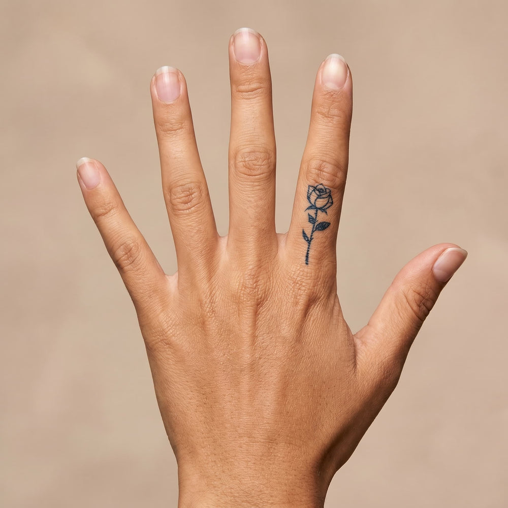 Faux tatouage rose pour femme