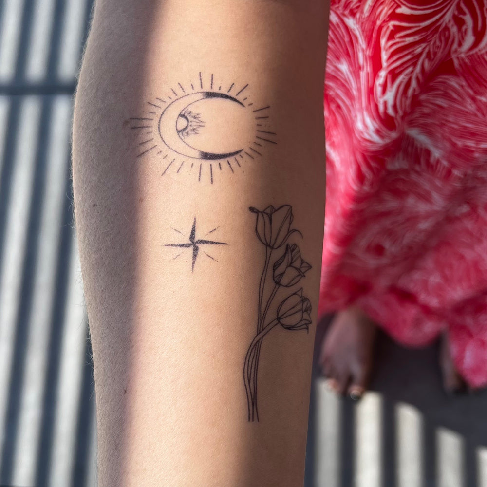 Sun moon tattoo