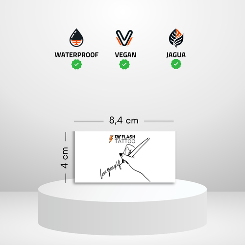 Tatouage éphémère citation love yourself